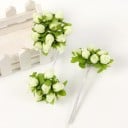 Mini buket af kunstige roser 12 stk dekorative knopper på trådede stilke til bryllupper buket arrangementer kranse og DIY skabelse 11