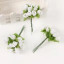 Mini buket af kunstige roser 12 stk dekorative knopper på trådede stilke til bryllupper buket arrangementer kranse og DIY skabelse 9