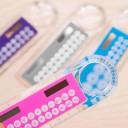 Mini calculadora solar em forma de régua com lupa 1