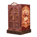 Mini canto de livros em madeira 11,5 x 9,5 x 17 cm Kit de construção 137 peças casinha para bonecas Modelo decorativo em madeira 1