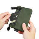 Mini carteira 9 x 13 x 1,5 cm X-Pac pouch com fecho para moedas, chaves e pequenos objetos em tecido neutro em carbono 6