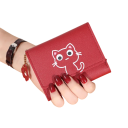 Mini carteira com gatinho animado e patinha da sorte 11,5x9 cm mais de 7 compartimentos janela para foto bolso para notas design fofo 7