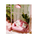 Mini casa de muñecas de madera 24,5 x 20,5 x 15,5 cm Kit 3D ensamblado con muebles Hecho a mano Regalo creativo para niños 6