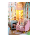 Mini casă de păpuși din lemn 8,4 x 6,8 x 13 cm Model DIY cu lumină și mobilier Kit de construcție asamblat manual Decorațiune fără lipici și baterii 2