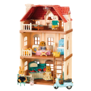 Mini casa de western de tres pisos para animales Juego de construcción de plástico con accesorios Juguete creativo para niños Decoración realista del viejo oeste 2