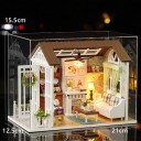 Mini căsuță pentru păpuși 21 x 12,5 x 15,5 cm Set miniatural LED cu mobilier și capac Căsuță decorativă Model realist iluminat cu detalii 2
