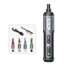 Mini chave de fendas elétrica recarregável USB C 2000 mAh 18 x 3,5 cm 3 velocidades ajustáveis 4 bits intercambiáveis Ferramenta portátil de aparafusar 1