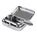 Mini cinzeiro metálico portátil 4.5x6x2 cm Cinzeiro de bolso em aço inoxidável Cinzeiro de mesa com tampa trancável 1