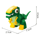 Mini construção do Tyrannosaurus Rex 2,7 x 7,1 x 4,5 cm 38 pcs Micro blocos Quebra-cabeça para crianças a partir dos 9 anos Modelo 3D de dinossauro 2
