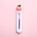 Mini cuchillo de corte blanco con diseño de melocotón, bonito cuchillo de plástico para cartas, cortador de paquetes pequeños para la escuela 2