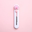 Mini cuchillo de corte blanco con forma de pata, bonito cuchillo de letras, cortador de paquetes de plástico para el hogar, la escuela, la oficina, uso diario. 2