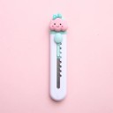 Mini cuchillo de corte Blanco con nube rosa Lindo cortador de plástico para cartas y paquetes Cuchillo pequeño para la escuela, la oficina y el hogar 2