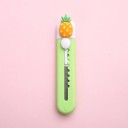 Mini cuchillo de corte verde con piña, bonito cuchillo de bolsillo para cartas, cortador de paquetes pequeños para la oficina, la escuela 2