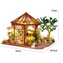 Mini cukráreň 25 x 19,5 x 17 cm Miniatúrna LED stavebnica s nábytkom Dekoratívne osvetlená mini cukráreň s detailmi Realistický model bez krytu 2