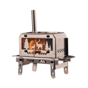 Mini cuptor portabil pliabil din oțel inoxidabil 14x13x6,5 cm Foc de tabără exterior Cu arzător detașabil pe lemne Camping Drumeții Grătar 3