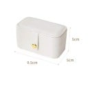Mini cutie de bijuterii cu compartimente pentru inele și cercei 9,5 × 5 × 5 cm din piele sintetică albă mic organizator pentru bijuterii 5