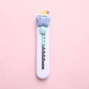 Mini cuțit de tăiere albastru cu stea adormită cuțit drăguț pentru scrisori tăietor de colete din plastic pentru școală, birou, uz casnic 2