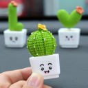 Mini decoración 4 pcs Cactus en macetas con cara Conjunto formando la palabra LOVE Linda decoración para el coche o la oficina 2