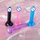 Mini dildo en jelly avec ventouse texture réaliste pour utilisation vaginale et anale emballage discret 2