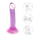 Mini dildo jelly con ventosa texture realistica per uso vaginale e anale e confezione discreta 2
