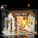 Mini domček pre bábiky 21 x 12,5 x 15,5 cm Miniatúrna LED stavebnica s nábytkom a krytom Dekoratívny mini domček Realistický osvetlený model 2