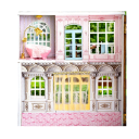 Mini dřevěný domeček pro panenky 8,9 x 6,8 x 13 cm DIY model se světlem a nábytkem Montážní stavebnice Dekorace bez lepidla a baterií Dárek 5