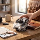 Mini dron V30 con cámara dual 1080P HD WiFi FPV 12 x 10,5 x 4 cm Controlador plegable con espacio de almacenamiento para tomas aéreas 5