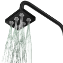 Mini-Duschkopf 360° drehbar Quadratische Hochdruck-Energiespardusche Wasserregen Einfach zu installieren Solide Konstruktion 11×8,5×5,7 cm 7