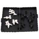 Mini échecs magnétiques noirs 13 x 14 x 1,7 cm Plateau d'échecs pliable en plastique Jeu de société de voyage portable Ensemble d'échecs compact 4