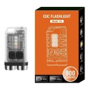 Mini EDC LED lommelygte V3 900 lm USB-C genopladelig 56 × 31 × 15 mm IP65 lommelygte med nøglering 1