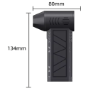 Mini elektrische turboventilator 130.000 tpm borstelloze blazer type C opladen 2500 mAh x2 autostofzuiger 3 snelheden 3
