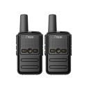 Mini emissoras de rádio para crianças 2 pcs com botão PTT e clip 8,5 cm estação de rádio compacta com carregamento USB e conector 1