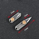 Mini faca de bolso retrátil de aço inoxidável 4,3 cm com chaveiro Companheiro EDC prático para chaves Lâmina afiada para viagens Equipamento outdoor 2