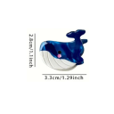 Mini fermaglio per capelli blu a forma di balena 3,3 x 2,8 cm Fermaglio decorativo carino a tema marino Piccolo accessorio per acconciature 2