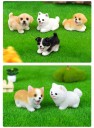 Mini figurine de chiot Résine Chien décoratif pour dioramas microsystèmes paysages modèles parc jardin figurines décorations 7