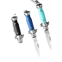 Mini Foldbar Rustfrit Stål Lommekniv 10cm med Nøglering EDC Lommekniv Kompakt Nøglering Udendørs Værktøj Vandring Rejser Ture 1