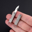 Mini Foldbar Rustfrit Stål Lommekniv med Nøglering Kompakt EDC Lommekniv Bærbar Nøglering Rejse Udendørs Vandreture 2