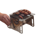 Mini Folding Charcoal Grill 21 x 13 x 13 cm Portable Barbecue Home Cooker Compact Table Grill for Camping and Garden 2