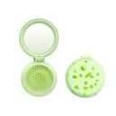 Mini Folding Comb with Mirror Terrazzo Design Round Travel Massage Brush with Air Cushion and Round Teeth 3