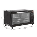 Mini forno elettrico da 9 l con timer regolabile fino a 60 minuti e potenza di 750 W in colore nero con griglia e teglia da forno 2