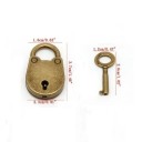 Mini függő dekoratív zár kulccsal 3,7 × 2,3 cm fém retro antik design bronz kis zár ékszerdobozhoz dobozhoz 4