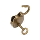 Mini függő dekoratív zár kulccsal 3,7 × 2,3 cm fém retro antik design bronz kis zár ékszerdobozhoz dobozhoz 2