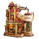 Mini Gift Factory 24.4 x 16.3 x 25.6 cm Wooden Construction Kit with LED Lighting Music and Touch Control Fantasy Workshop DIY Model 1