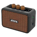 Mini Gitarrenverstärker kabellos mit Bluetooth, Gain/Tone/Volume Steuerung, 3,5mm Klinke für Kopfhörer und USB C Ladegerät 12,5x6,5x9 cm 1