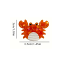 Mini grampo de cabelo em forma de caranguejo laranja 3 x 3,7 cm Sona decorativa e divertida para cabelo Pequeno acessório de verão para crianças 2