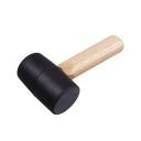 Mini gumové kladivo krátká rukojeť 17 cm ocelové jádro masivní dřevo černé pracovní nářadí pro montáž a jemné práce 1