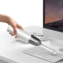 Mini Handstaubsauger für das Auto 24,8×5,5×5 cm 7,4V 2000mAh 6000Pa Tragbarer kabelloser USB-C wiederaufladbarer Staubsauger für Auto und Haushalt weiß 5