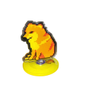 Mini hondendecoratie Cheems 5 cm Figuren zittende hond op draaiplateau 360° Decoratie voor tafel, plank, dashboard met beschermfolie 1