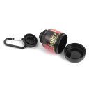 Mini hordozható tároló edény fehérjeporhoz 100 ml karabinerrel 7,5 × 5 cm utazási tároló por alapú kiegészítők és tabletták számára fekete 3