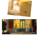 Mini houten poppenhuis 8,3 x 5,9 x 13,5 cm DIY model met licht en meubels Handgemonteerde decoratie Kit zonder lijm en batterijen 5